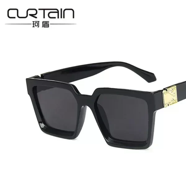 Lentes De Sol Cuadrado Negro Brillante