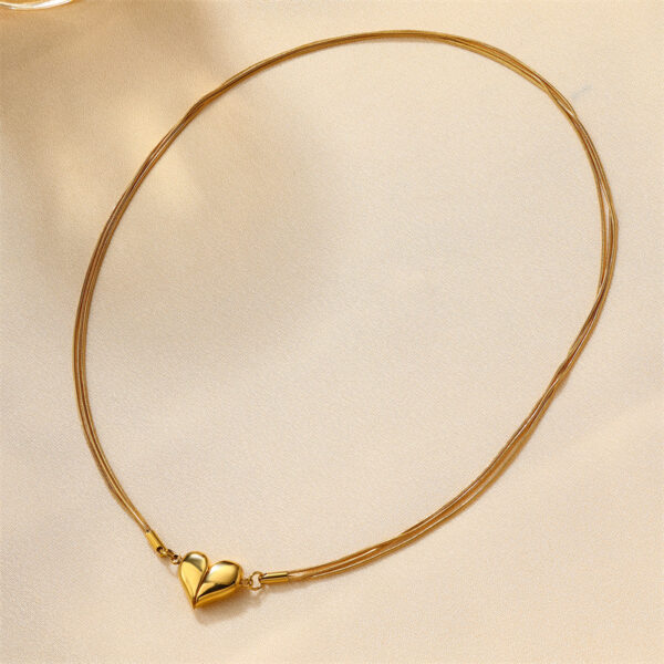 Collar Dulce Corazón Dorado Chapado En Oro - Imagen 6