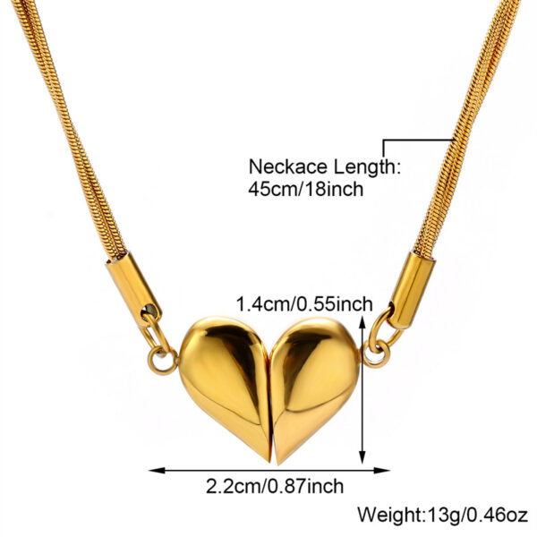 Collar Dulce Corazón Dorado Chapado En Oro - Imagen 8