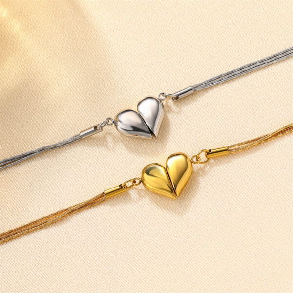 Collar Dulce Corazón Dorado Chapado En Oro - Imagen 4