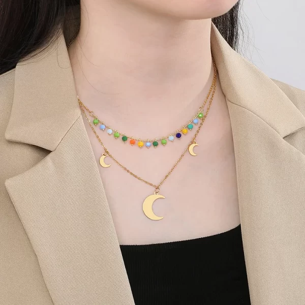Set De Collar Multicapa De Luna - Imagen 2