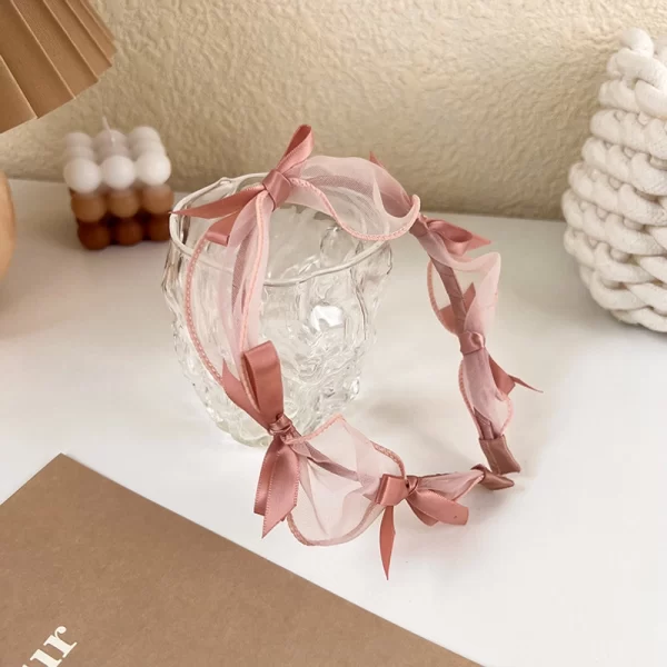 Diadema De Moños De Color Rosa