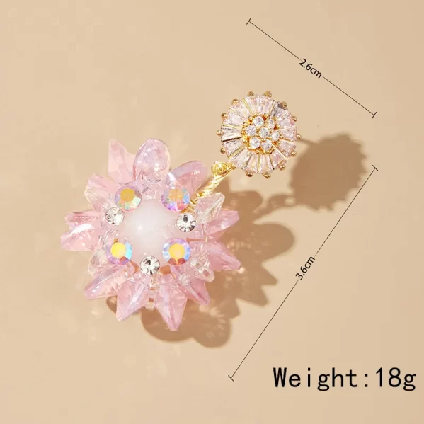 Pendientes Rosa Elegantes de Dulce Flor - Imagen 2