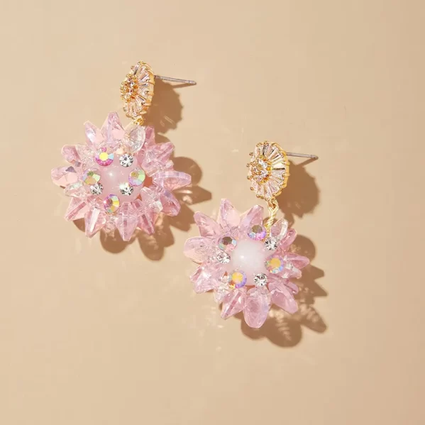 Pendientes Rosa Elegantes de Dulce Flor - Imagen 3