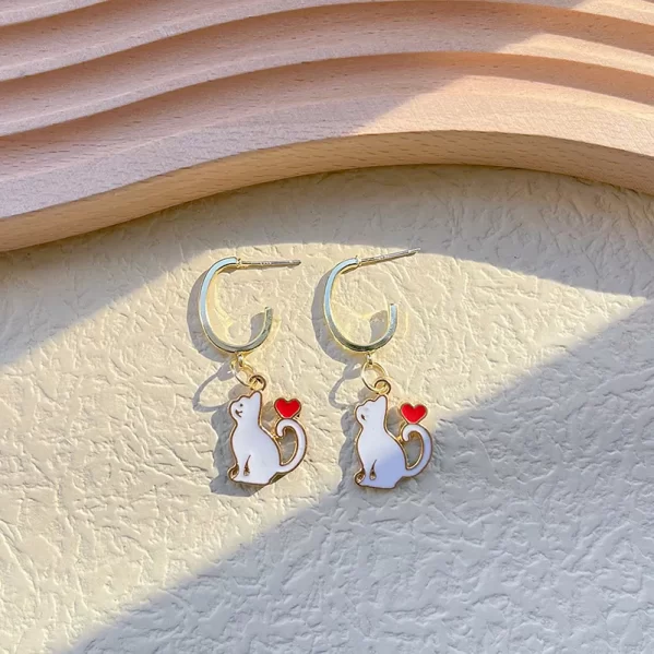 Aretes De Gatito Blanco