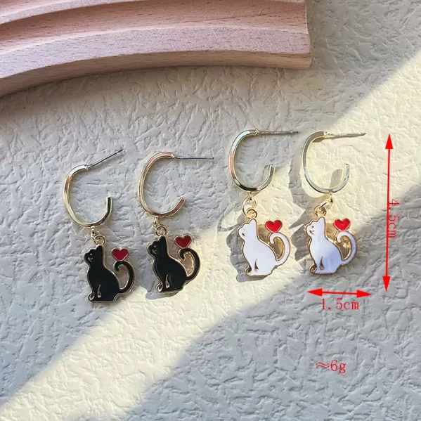Aretes De Gatito Blanco - Imagen 5