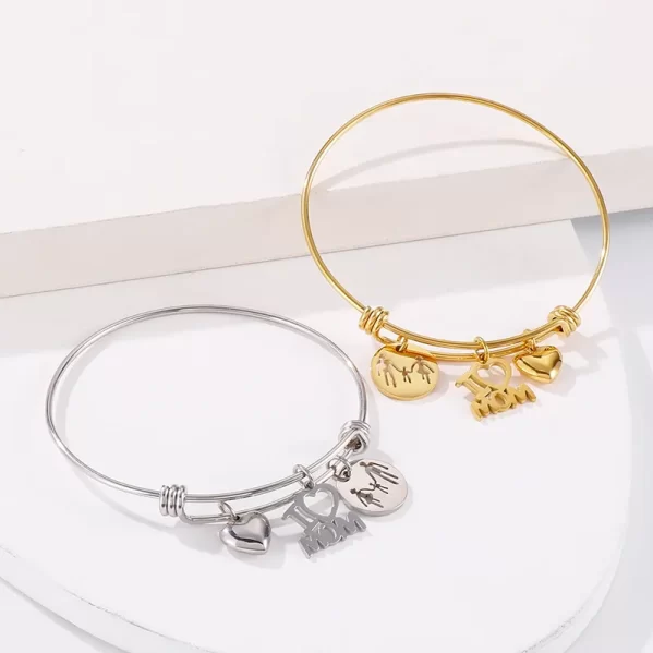 Pulsera ILove Mom Chapados en oro de 18k - Imagen 3