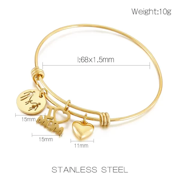 Pulsera ILove Mom Chapados en oro de 18k - Imagen 4