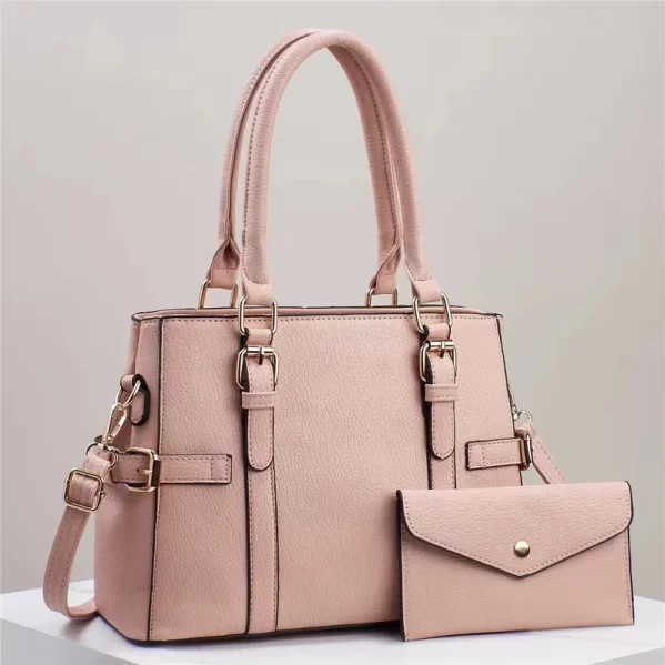 Bolso De Mano Cuadrado Rosa Estilo Clásico