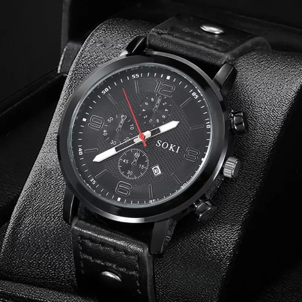 Reloj Negro De Pulsera Informal Para Hombre - Imagen 3