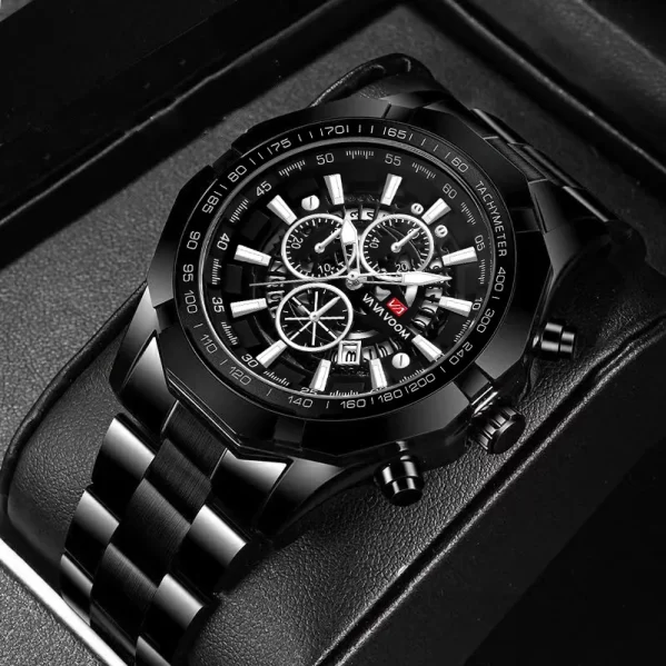 Reloj Hombre Plata Broche De Doble Cara