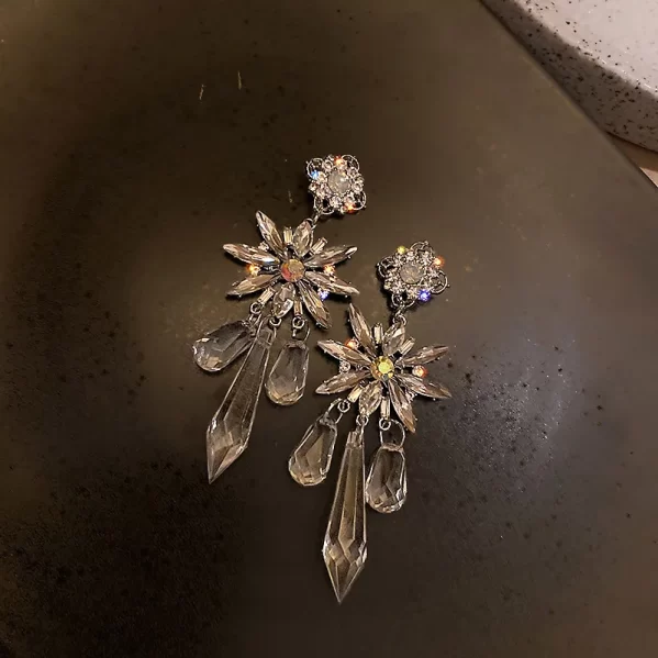 Pendientes Plata Borla Circon Caida De Gota