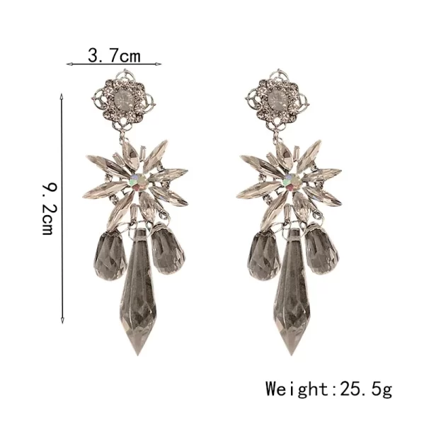 Pendientes Plata Borla Circon Caida De Gota - Imagen 2