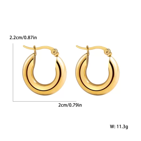 Pendientes Oro Redondos Chapados en oro de 18K - Imagen 2