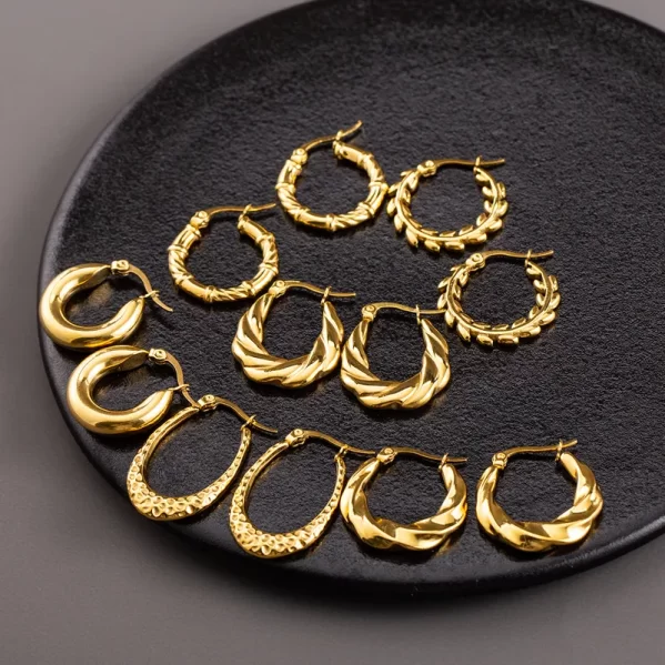 Pendientes Oro Redondos Chapados en oro de 18K