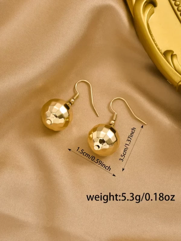 Pendientes Borla Dorada Caida De Gota - Imagen 2