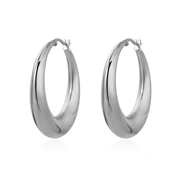 Pendientes De Aro Plata Acero Titanio Chapado En Oro De 18K - Imagen 2