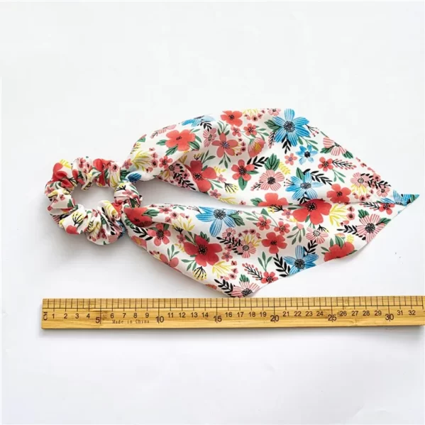 Scrunchie Blanco/Amarillo Floral Ditsy - Imagen 2