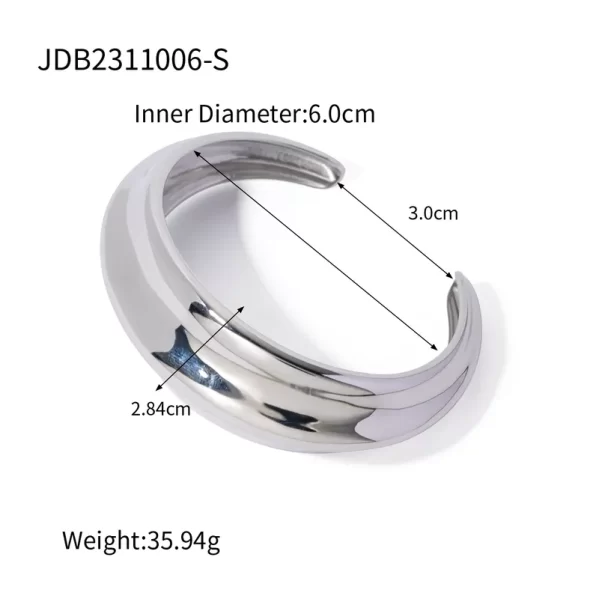 Brazalete Plata De Acero Inoxidable - Imagen 3
