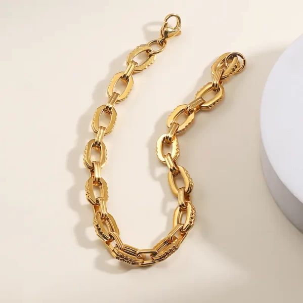 Pulsera De Cadena Dorada Acero Inoxidable Chapado en oro de 18k