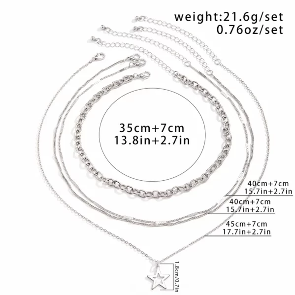 Collar Plata Star Aleación - Imagen 2