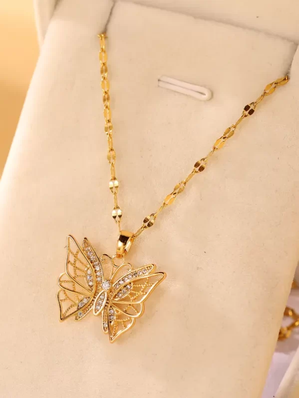 Collar Cadena Mariposa Acero Inoxidable