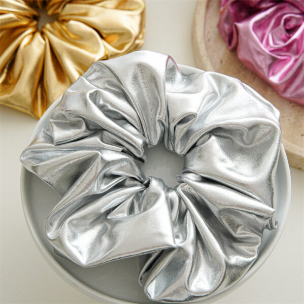 Scrunchie Plata Metalico Retro