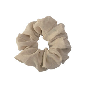 Scrunchie Latte Seda Flor De Seda Estilo Coreano