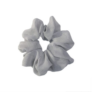 Scrunchie Gris Flor De Seda Estilo Coreano