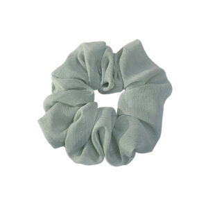 Scrunchie Verde Flor De Seda Estilo Coreano