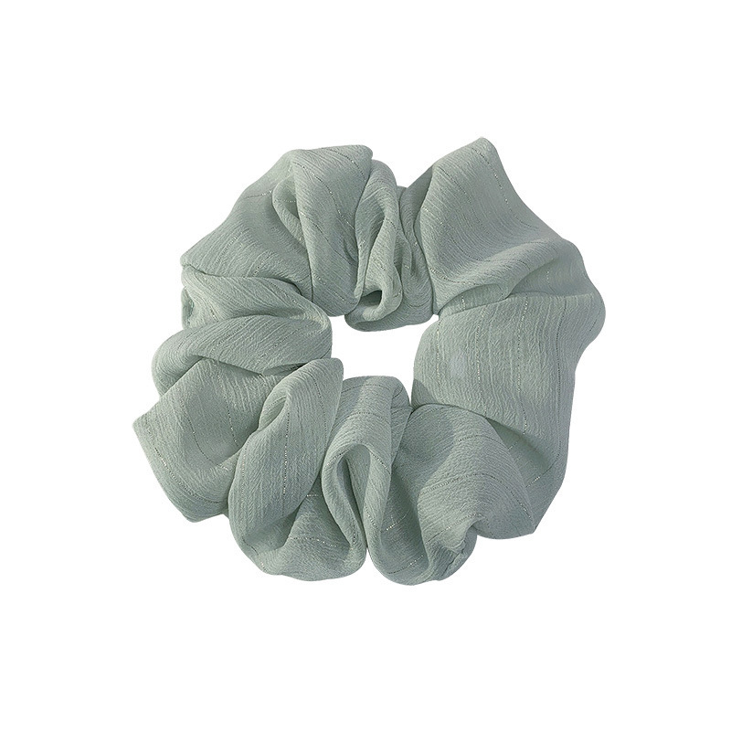Scrunchie Verde Flor De Seda Estilo Coreano