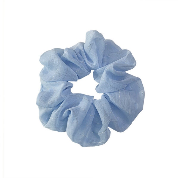 Scrunchie Celeste Flor De Seda Estilo Coreano