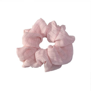 Scrunchie Rosa Flor De Seda Estilo Coreano