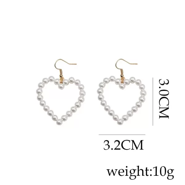 Aretes De Corazón De Perlas - Imagen 5