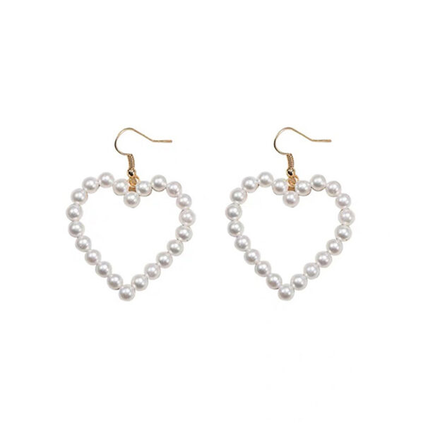 Aretes De Corazón De Perlas - Imagen 4