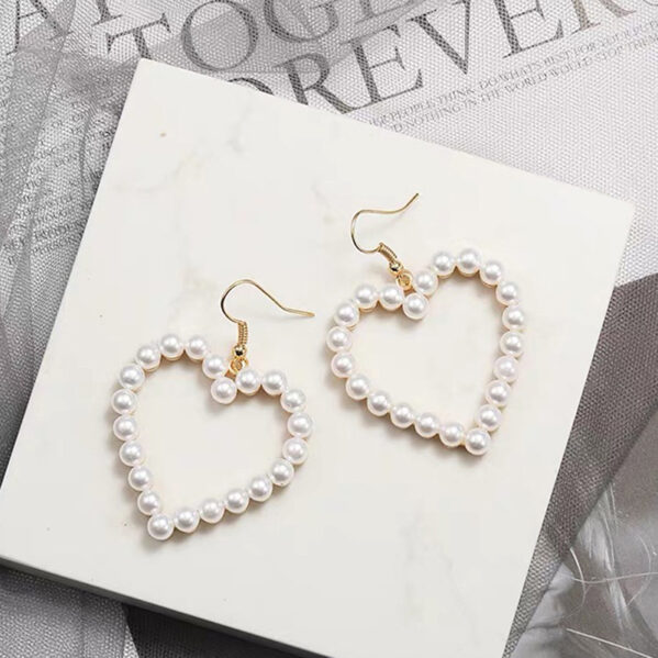 Aretes De Corazón De Perlas