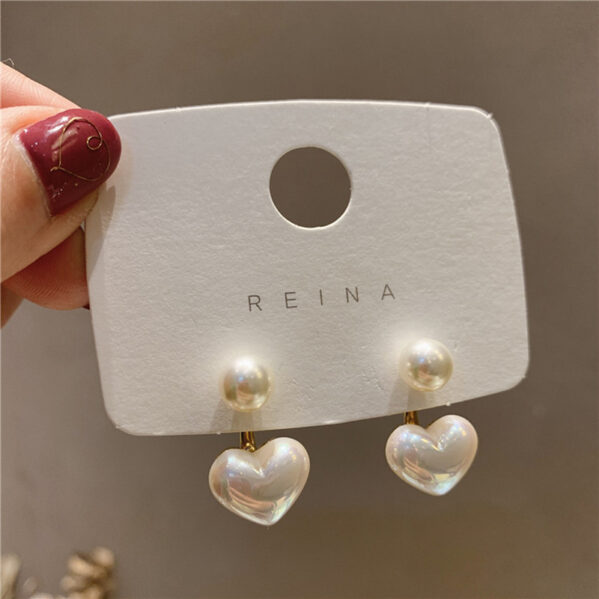 Pendientes De Tuerca De Corazón De Lujo Aguja Plata .925 - Imagen 3