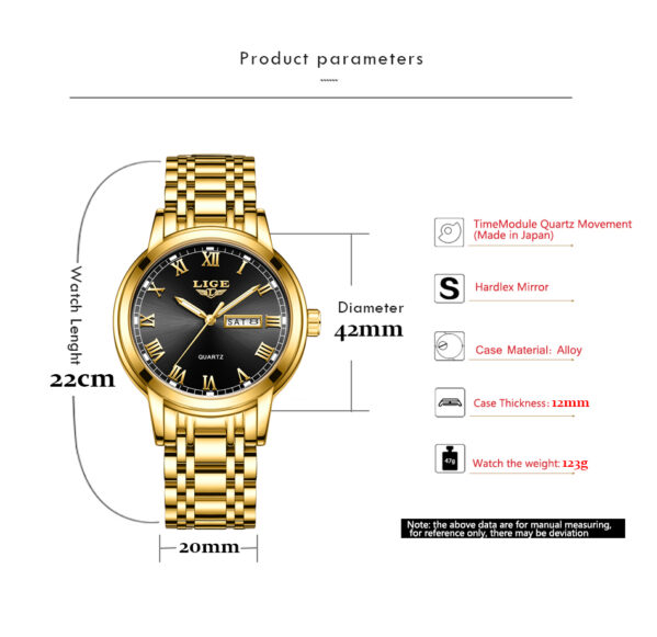 Reloj LIGE Gold Black - Imagen 8