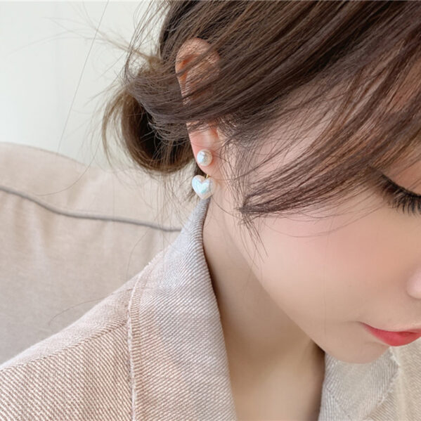 Pendientes De Tuerca De Corazón De Lujo Aguja Plata .925 - Imagen 2