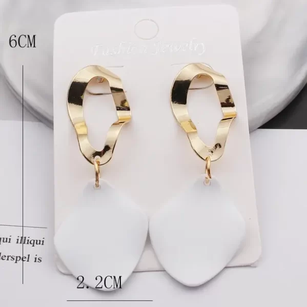 Pendientes Geométricos Blanco