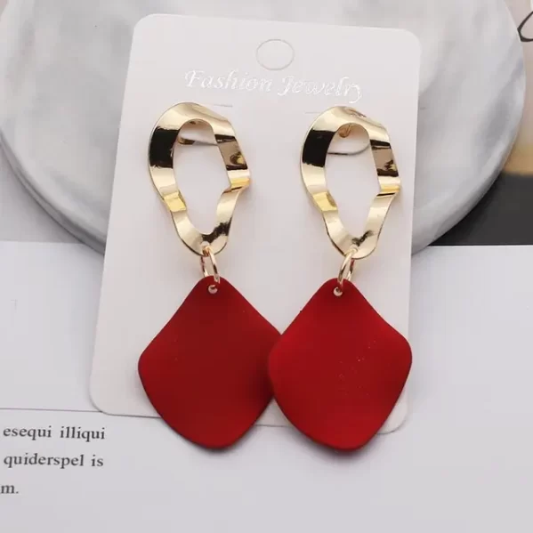 Pendientes Geométricos Rojo