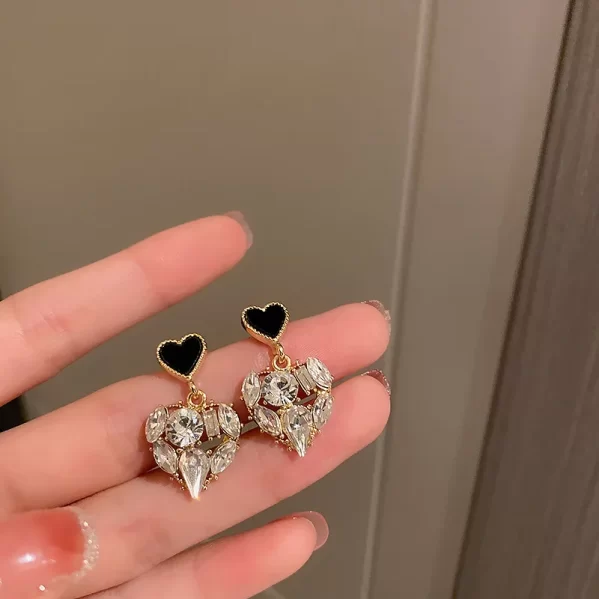 Pendientes De Circonita Con Forma De Corazón - Imagen 2
