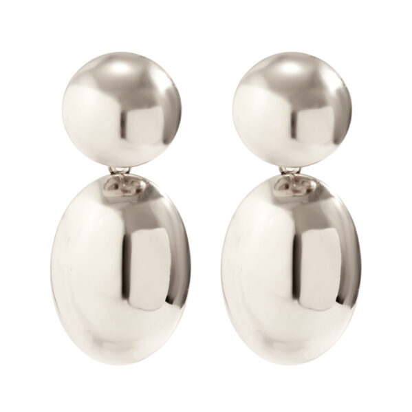 Pendientes De Bola Grande Plata - Imagen 4