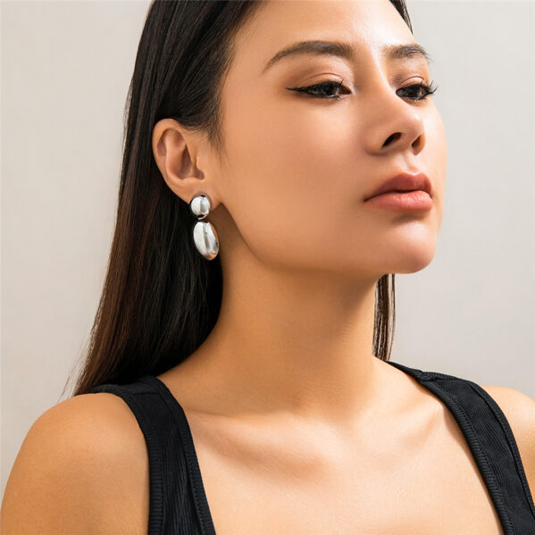 Pendientes De Bola Grande Plata - Imagen 2