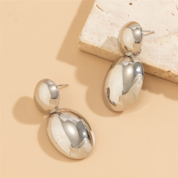 Pendientes De Bola Grande Plata - Imagen 3