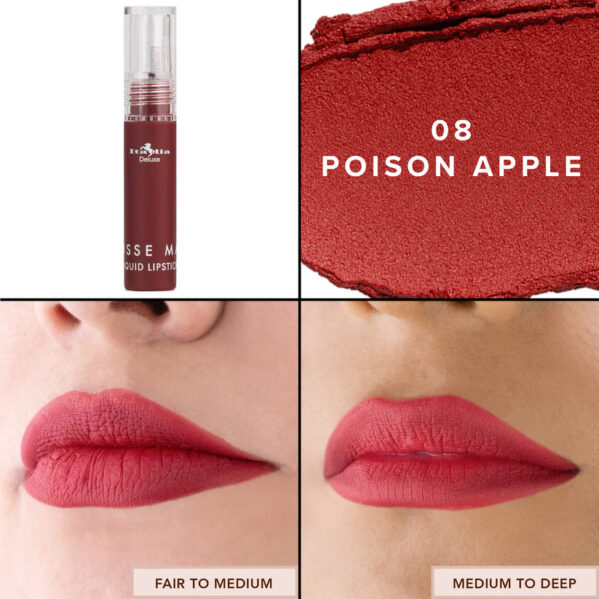 Labial Líquido Mousse Matte Italia Deluxe #08 Poison Apple - Imagen 2
