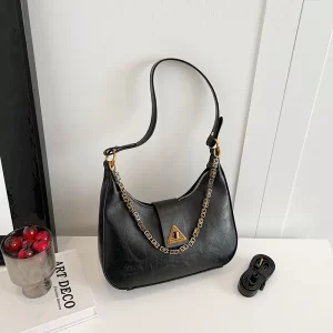 Bolso De Hombro Media Luna Negro