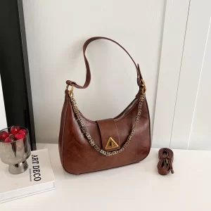 Bolso De Hombro Media Luna Caramelo