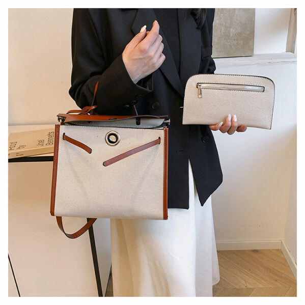 Bolso Estilo Herbag Con Cartera Caqui - Imagen 8