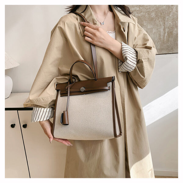Bolso Estilo Herbag Con Cartera Caqui - Imagen 9